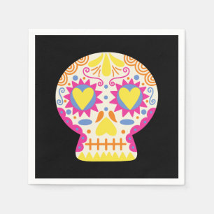 Dia de los Muertos Party Deco Black Paper Napkin Serviette
