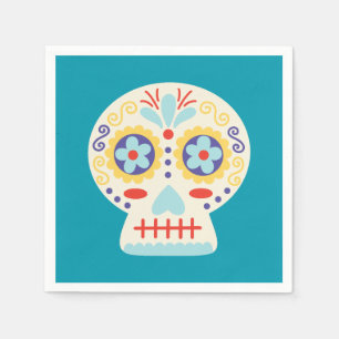 Dia de los Muertos Party Deco Blue Paper Napkin Serviette