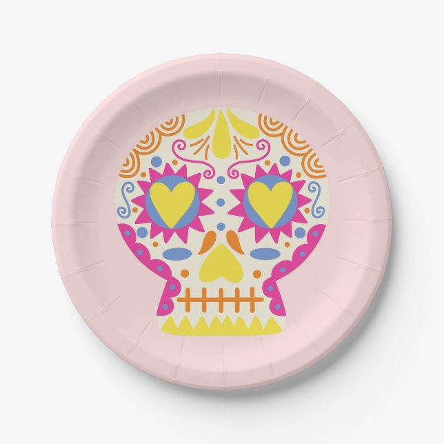 Dia de los Muertos Party Deco Pink Paper Teller (Vorderseite)