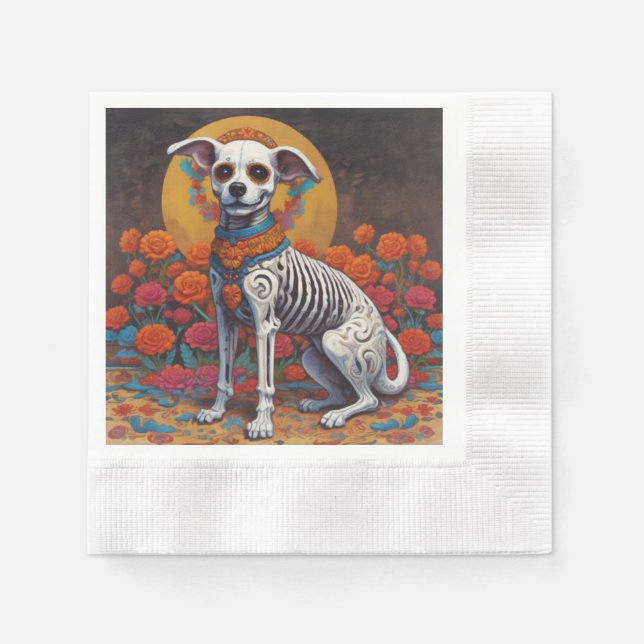Dia De Los Muertos perro Paper Cups Serviette (Vorderseite)