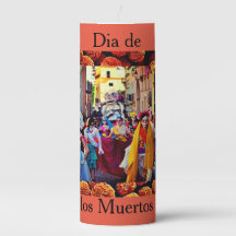 Dia de los Muertos Pillar Candle