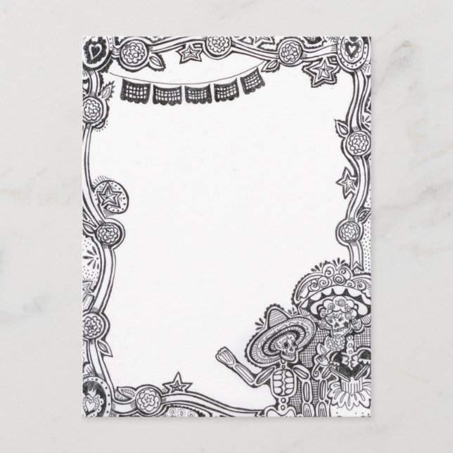 Dia De Los Muertos Postcard Postkarte (Vorderseite)
