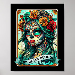 Dia de Los Muertos Rose Blume Frauentag Poster