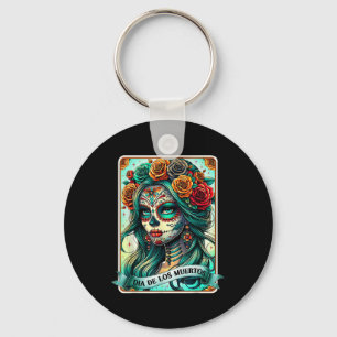 Dia de Los Muertos Rose Blume Frauentag Schlüsselanhänger