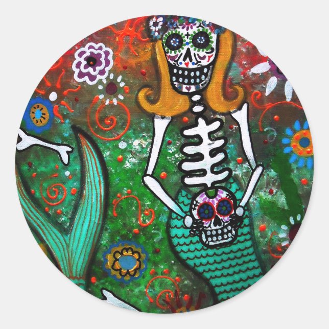 DIA DE LOS MUERTOS RUNDER AUFKLEBER (Vorderseite)