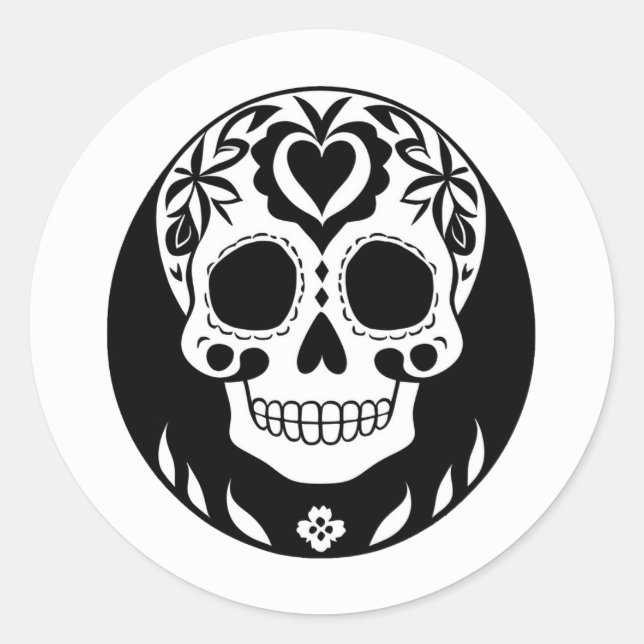 Dia de Los Muertos Runder Aufkleber (Vorderseite)