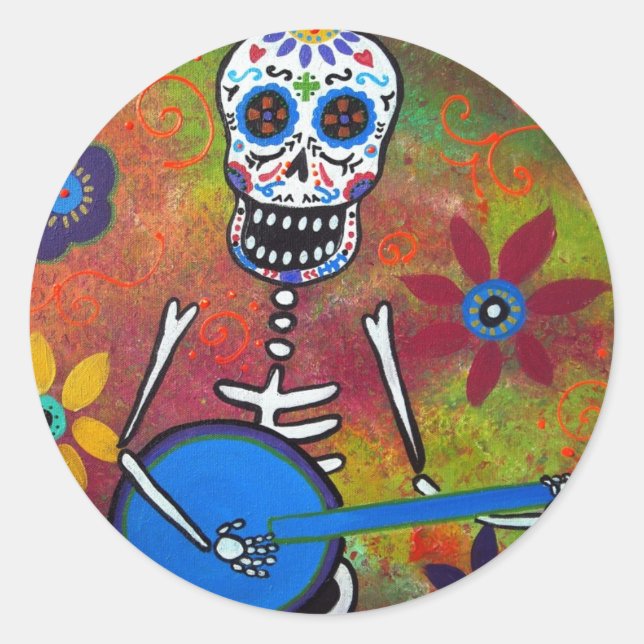 DIA DE LOS MUERTOS RUNDER AUFKLEBER (Vorderseite)