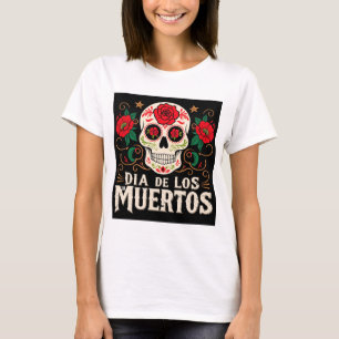 Dia de los muertos Schädel und Blume T-Shirt