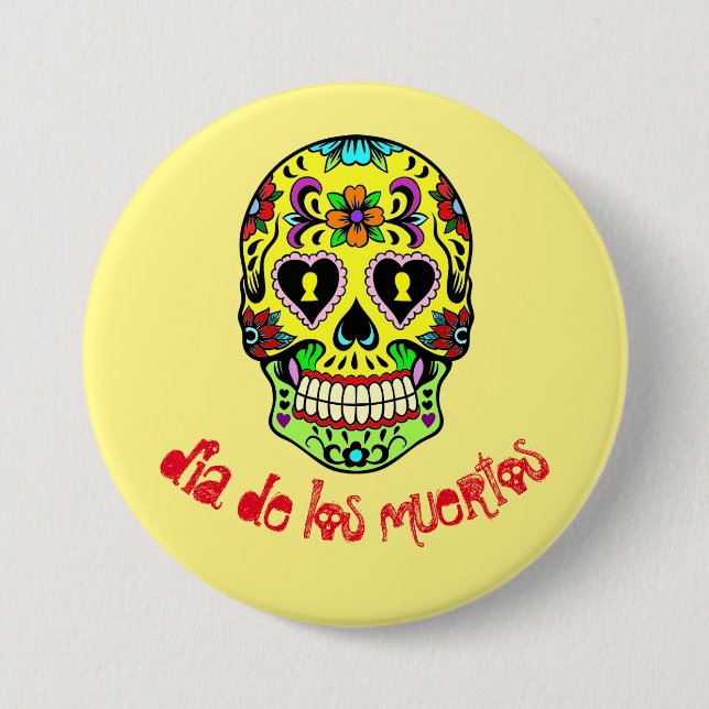 Dia de los muertos — Schaltfläche "Zuckerschädel" Button (Vorderseite)