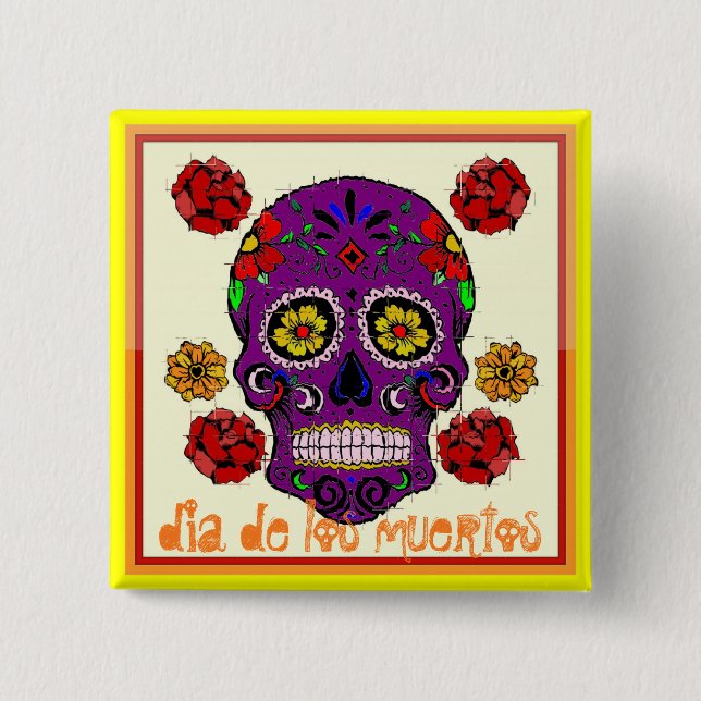Dia de los muertos — Schaltfläche "Zuckerschädel" Button (Vorderseite)
