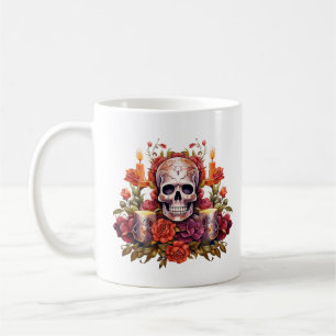 Dia de los Muertos Schöne Blumenzuckerkultur Kaffeetasse