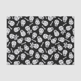 Dia de los Muertos Schwarz und Weiß Paper Skulls Seidenpapier