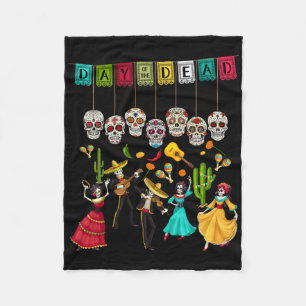 Día de Los Muertos Skeleton - Mexikanischer Tag de Fleecedecke