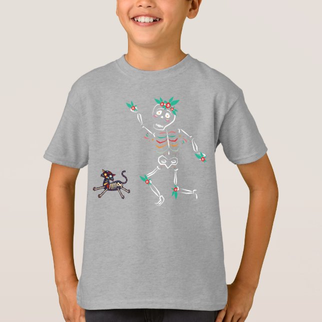 Dia De Los Muertos Skeleton T-Shirt (Vorderseite)