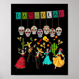 Día De Los Muertos Skelett - Mexikanischer Tag der Poster