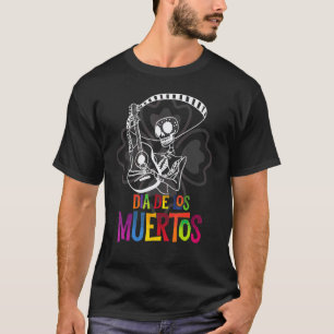 Dia de los Muertos Skelett und Gitarre T-Shirt