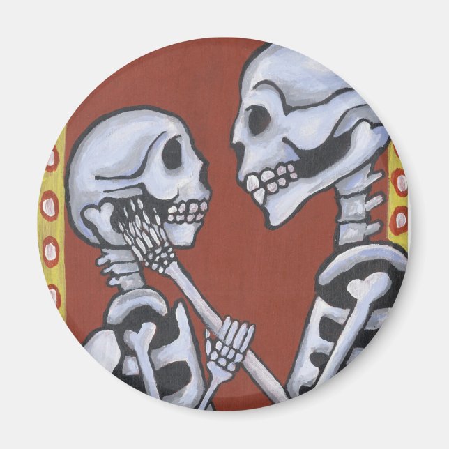 Dia de los muertos skelette in Liebe magnet (Vorne)