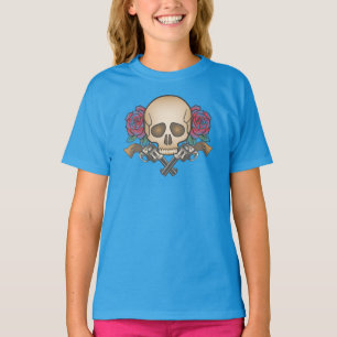 Dia de los Muertos Skull and Guns   Ringer-Shirt T-Shirt