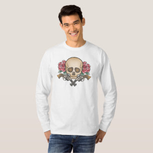Dia de los Muertos Skull and Guns Sleeve Shirt