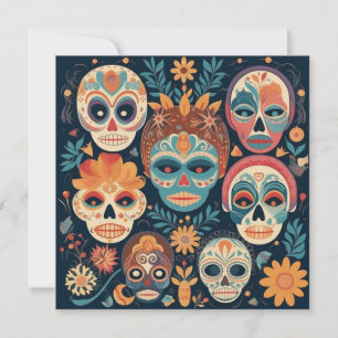 "Dia de los Muertos", Skull Leinwand Studio Einladung