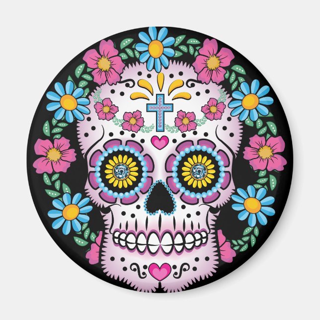 Dia de los Muertos Skull Magnet (Vorne)