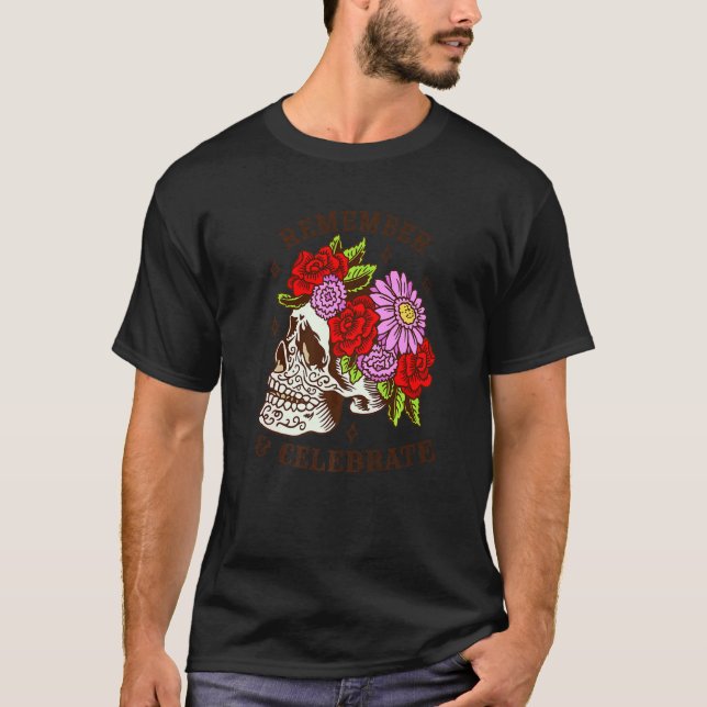 Dia De Los Muertos Skull Mask Rose Premium T-Shirt (Vorderseite)