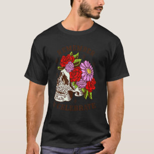 Dia De Los Muertos Skull Mask Rose T-Shirt