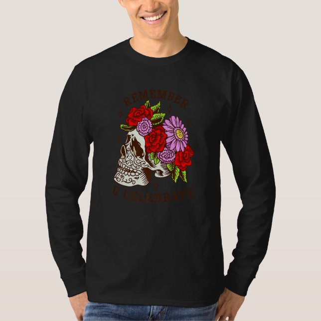Dia De Los Muertos Skull Mask Roses Premium T-Shirt (Vorderseite)