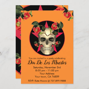 Dia De Los Muertos Skull Party Einladung