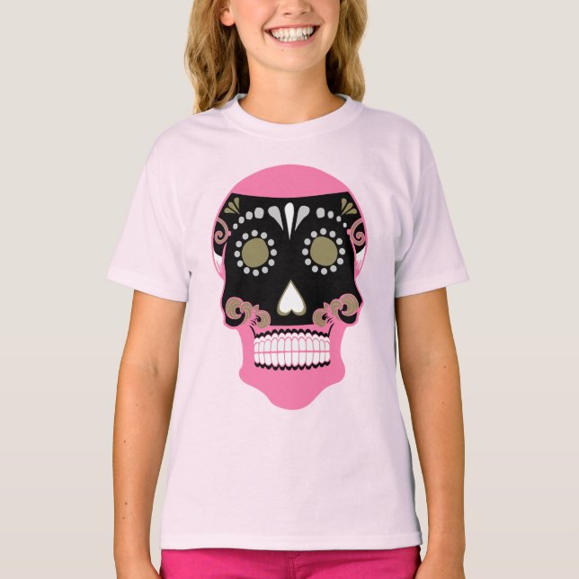 Día De Los Muertos Skull Print T-Shirt (Vorderseite)