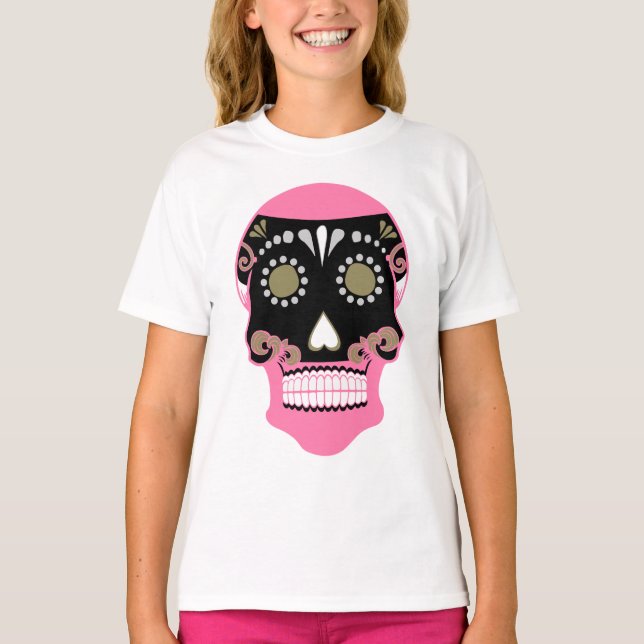 Día De Los Muertos Skull Print T-Shirt (Vorderseite)