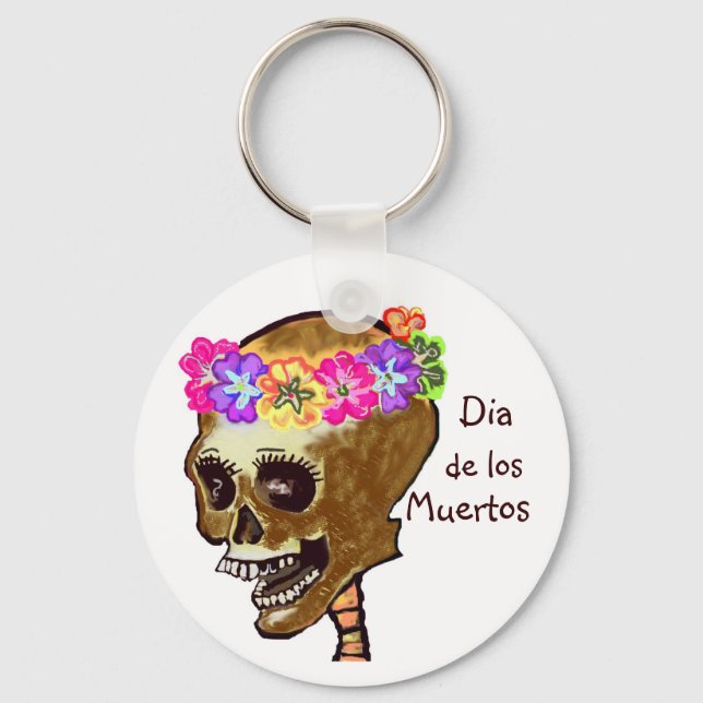 Dia de los Muertos skull Schlüsselanhänger (Vorderseite)