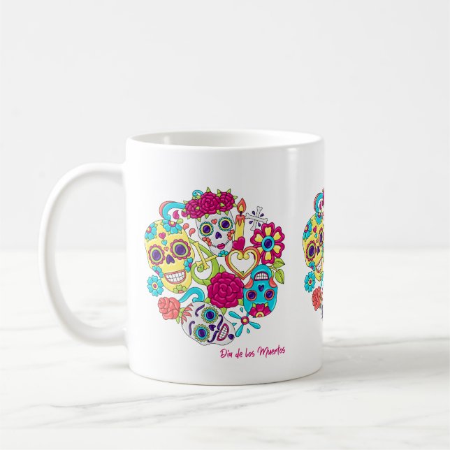 Dia de Los Muertos Skulls Kaffeetasse (Links)
