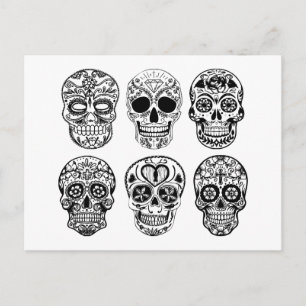 Dia de los Muertos Skulls (Tag der Toten) Postkarte