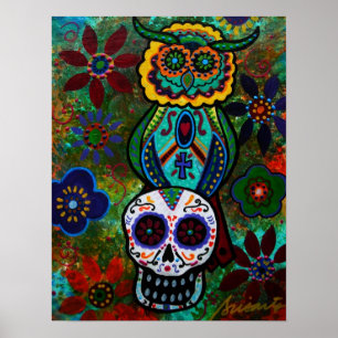 Dia de los muertos skulls uu poster