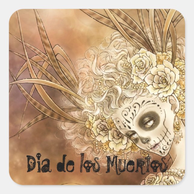 Dia de los Muertos Square Sticker (Vorderseite)