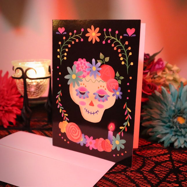 Dia de los Muertos Sugar Skull Beileid Karte (Von Creator hochgeladen)