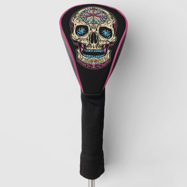 Dia De Los Muertos Sugar Skull Golf Headcover (Vorderseite)