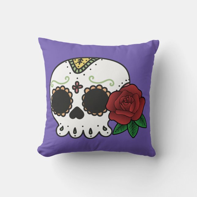 Dia de los Muertos Sugar Skull Kissen (Vorderseite)
