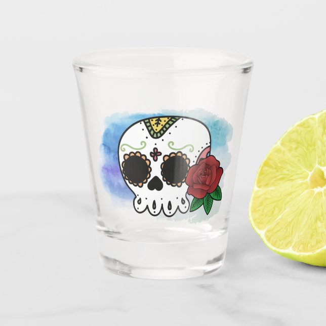 Dia de los Muertos Sugar Skull Schnapsglas (Vorderseite)