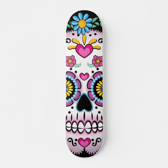 Dia de los Muertos Sugar Skull Skateboard (Vorne)