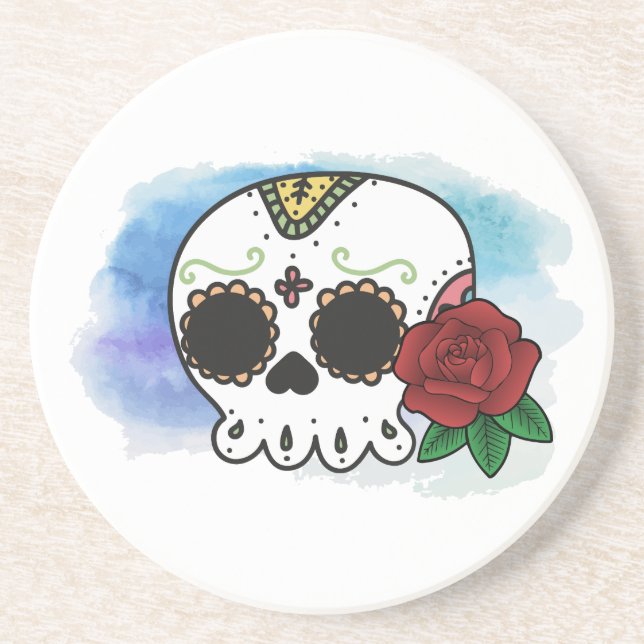 Dia de los Muertos Sugar Skull Untersetzer (Vorne)