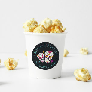 Dia de los Muertos Sugar Skulls Geburtstagspartei Runder Aufkleber