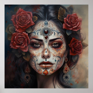 Dia de los Muertos Tag der Toten Kunst Poster