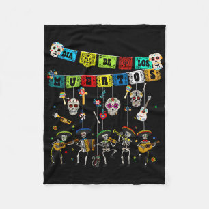 Dia De Los Muertos Tag Der Toten Lustiger Schädel Fleecedecke