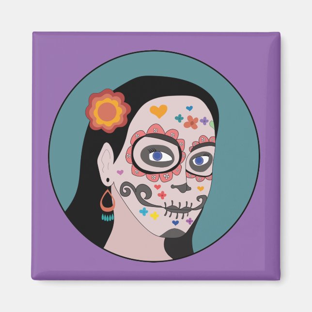 Día de Los Muertos Tag der Toten Magnet (Vorne)