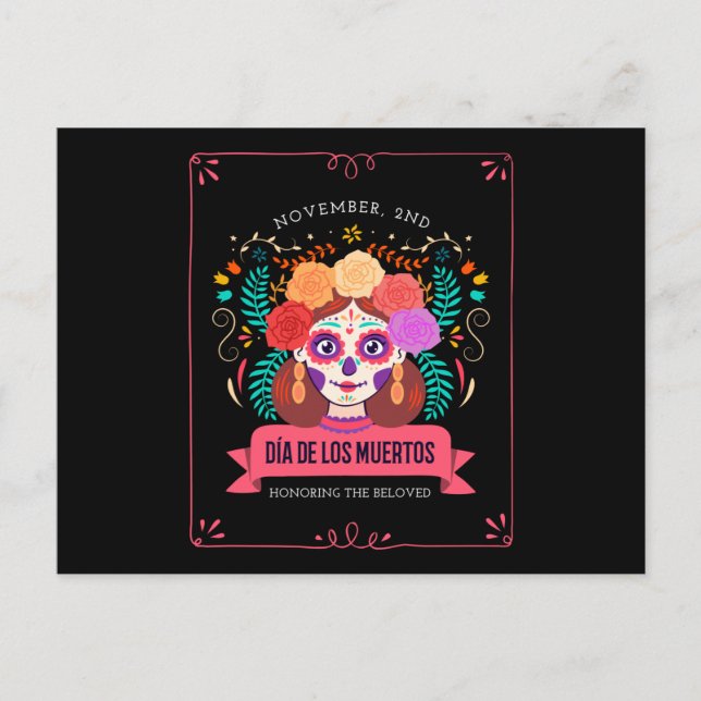 Dia de los muertos Tag der Toten Postkarte (Vorderseite)