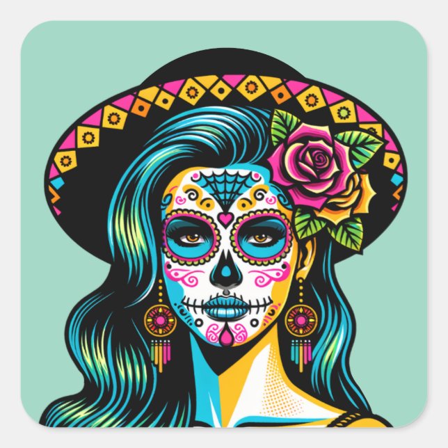 Día de los Muertos Tag der Toten Stickers (Vorderseite)