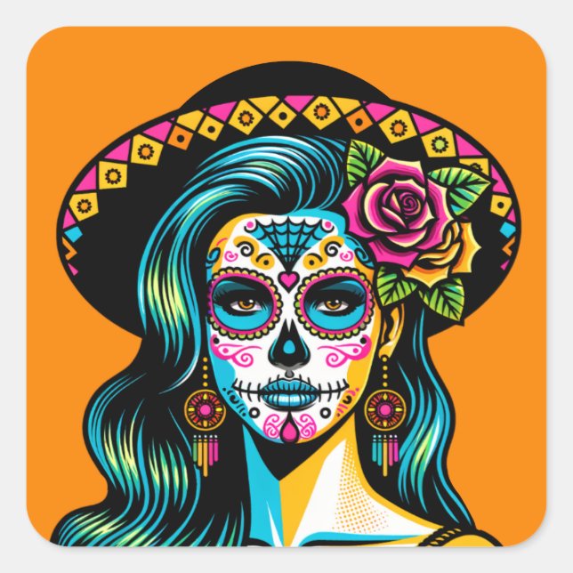 Día de los Muertos Tag der Toten Stickers (Vorderseite)