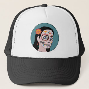 Día de Los Muertos Tag der Toten Truckerkappe